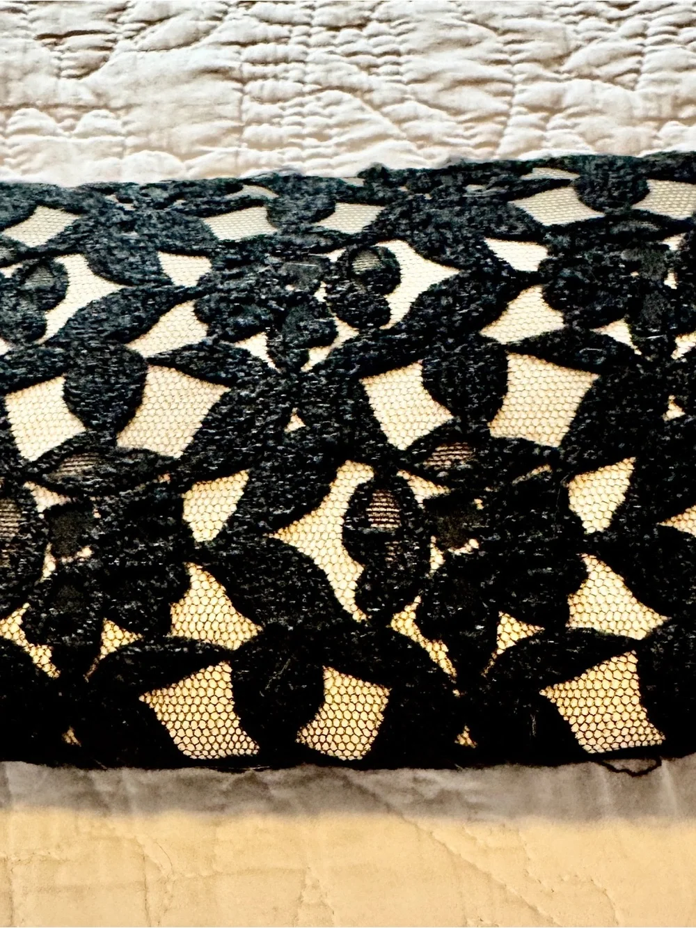 Neiman Marcus Black Lace Overlay Clutch